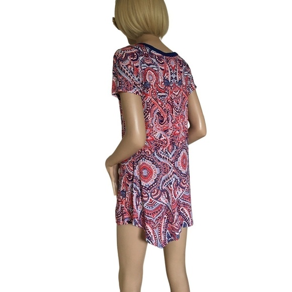 Rxb Paisley 100% Rayon Tunic Top Blouse Shirt Tank Colourful Hi Low Flowy - Picture 9 of 14